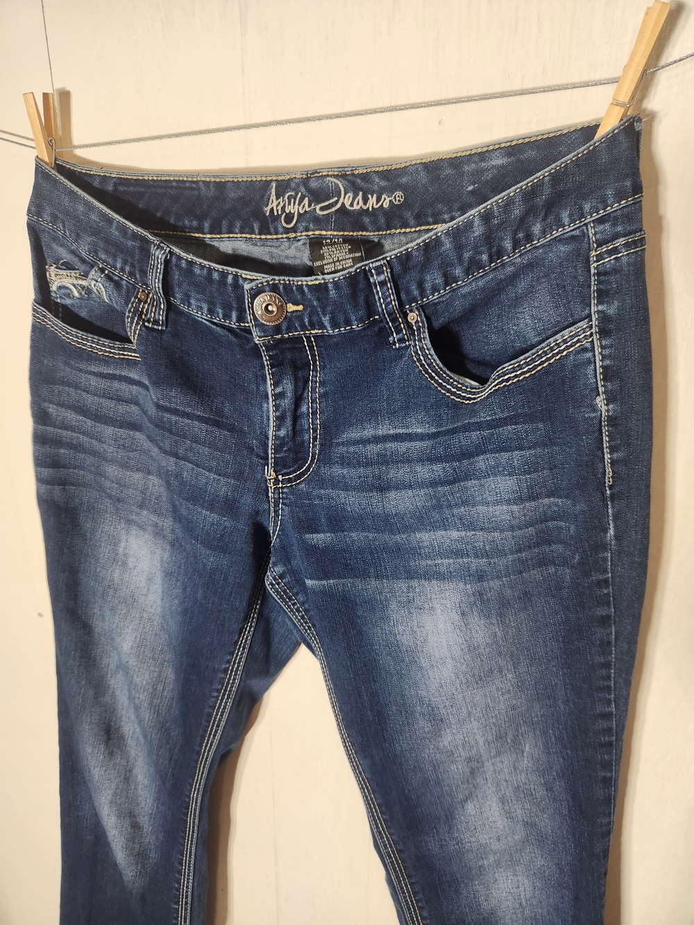 Ariya 13/14 womens bootcut Dark Blue Embroidered Detail Denim Jeans